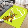 Scooby Flannel Pattern Square Carpet,Area Rug,Carpet Rug for Living Room Bedroom Sofa Playroom Decor,Non-slip Floor Mat