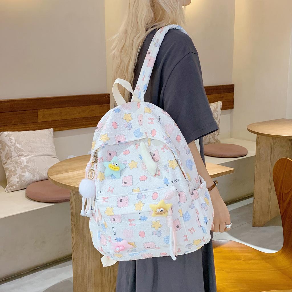 Schoolbag schoolbag female junior high school student high school student high value ins wind cute backpack trendy sweet girl large capacity backpack
