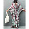 Cotton Drawstring Holiday Beach Dress Women's Sunscreen Loose Large Size Long Dress Bikini Overcoat