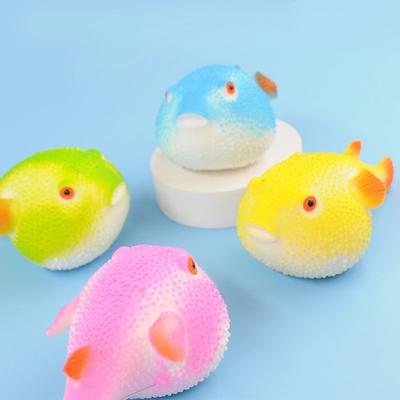 Anti-tear Squeeze Toy Multifunctional Lightweight Puffer Fish Shape Sensory Toy for