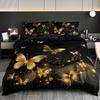 3pcs Luxury Golden Butterfly Bedding Duvet Cover Set Elegant Butterfly Bedding Quilt Set Modern Butterfly Themed Bed Quilt Set