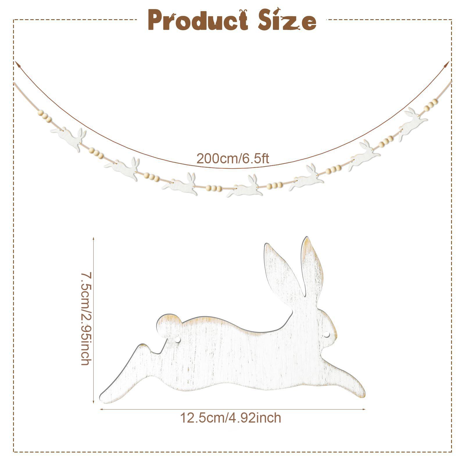 

Bunny Carrot Bead Wreath Decoration Easter Spring Bunny Carrot Garland for Home Door Wall Easter Party Festive Decor