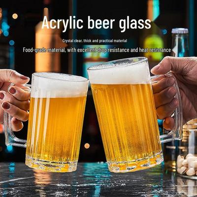 Acrylic Large Capacity Drop-resistant, High-temperature Resistant Beer Mug for BBQ, Restaurant, Bar, KTV.