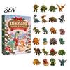 Acrylic Dinosaur Ornaments Christmas Countdown Calendar, 24Pcs Ornament Set with Cute Gift for Lovers Dino Designs, Holiday Tree Hanging Decor