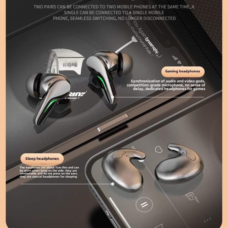 Kabellose Bluetooth-Kopfhörer Ultralange Ausdauer E-Sport Gaming In-Ear-Kopfhörer mit Geräuschunterdrückung für den Schlaf