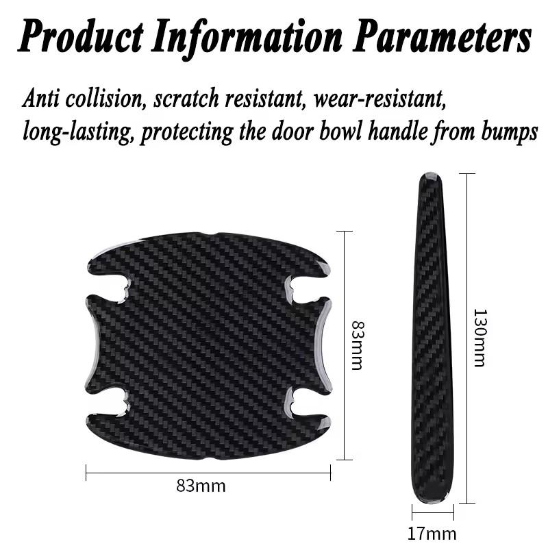 8PCS Car Door Handle Protective Film Door Handle Bowl Anti Scratch Protector Car Paint Protective Decorative Stickers