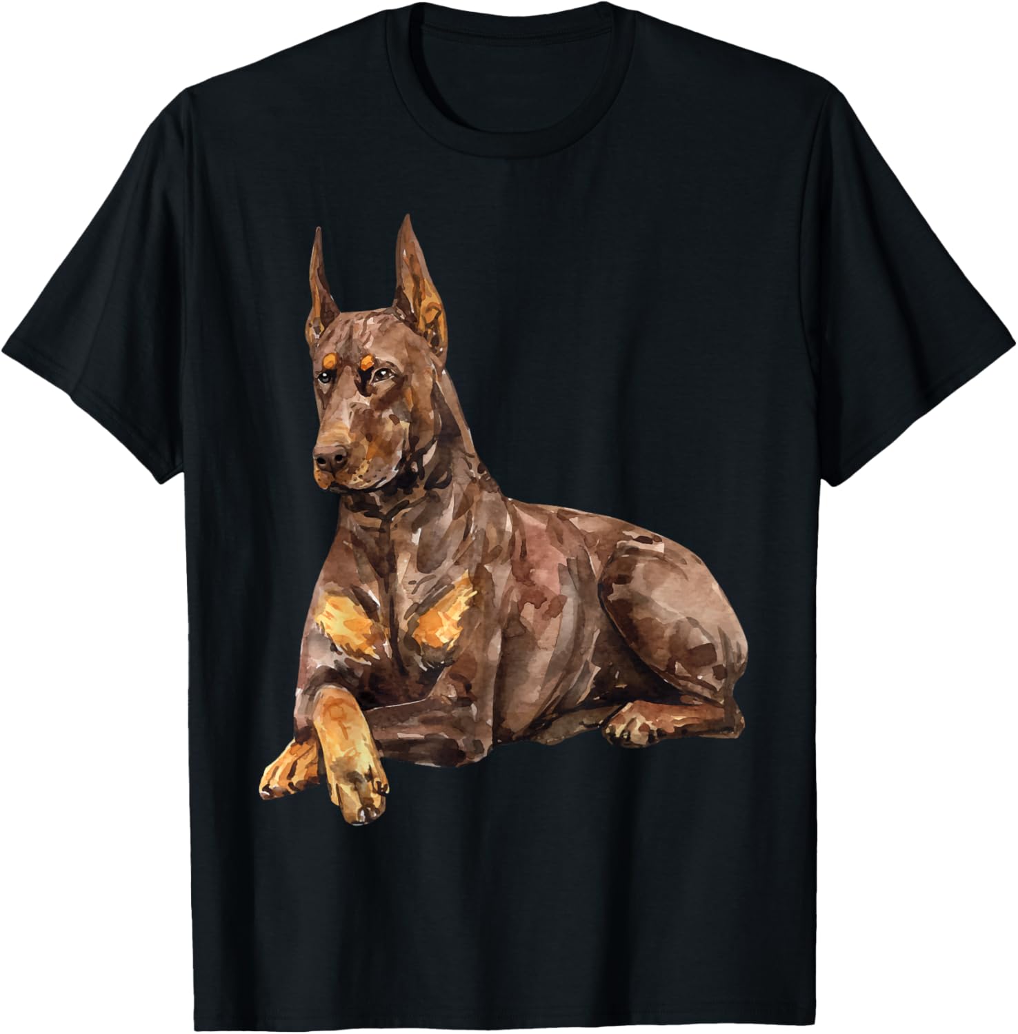 

Watercolour Portrait Doberman Pinscher for Dog Owners T-Shirt S разноцветный