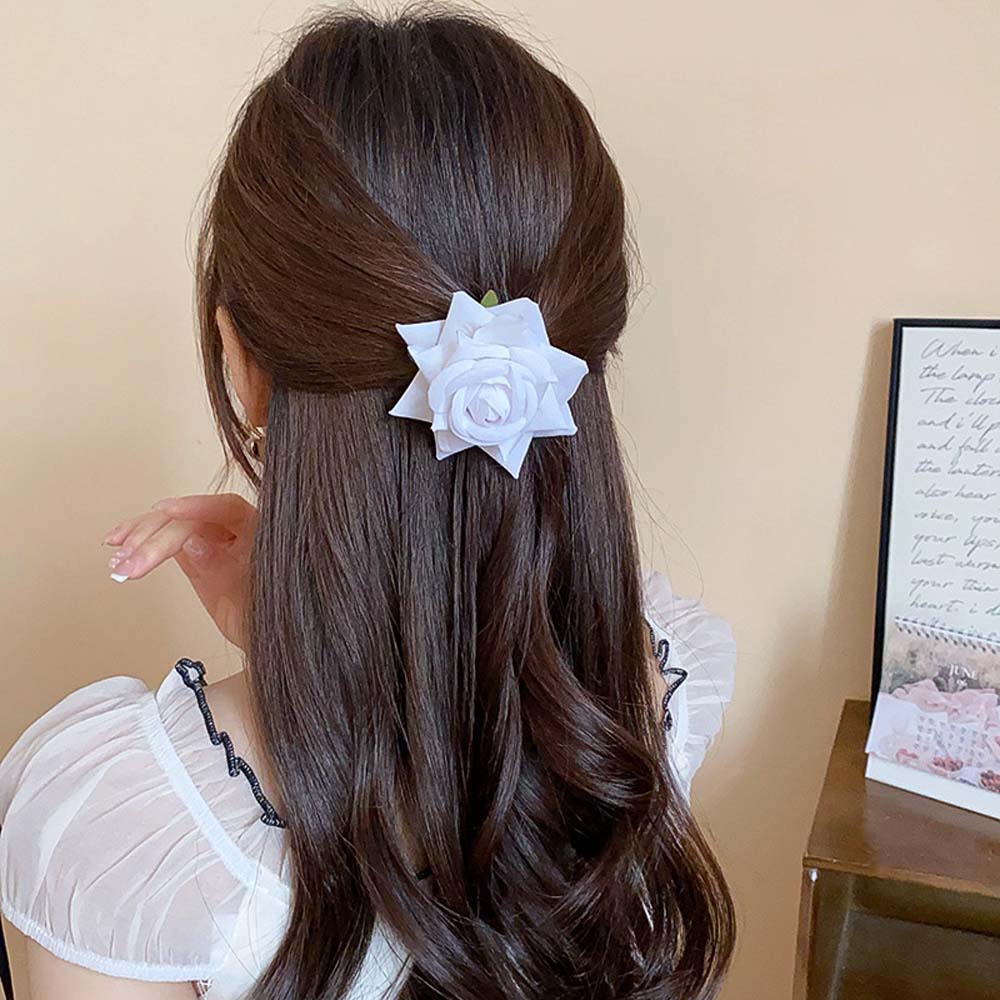 Cloth Rose Flower Hairpin Bohemian Style Girl Rose Hair Clip Sweet Flower Hair Clip  Bridal