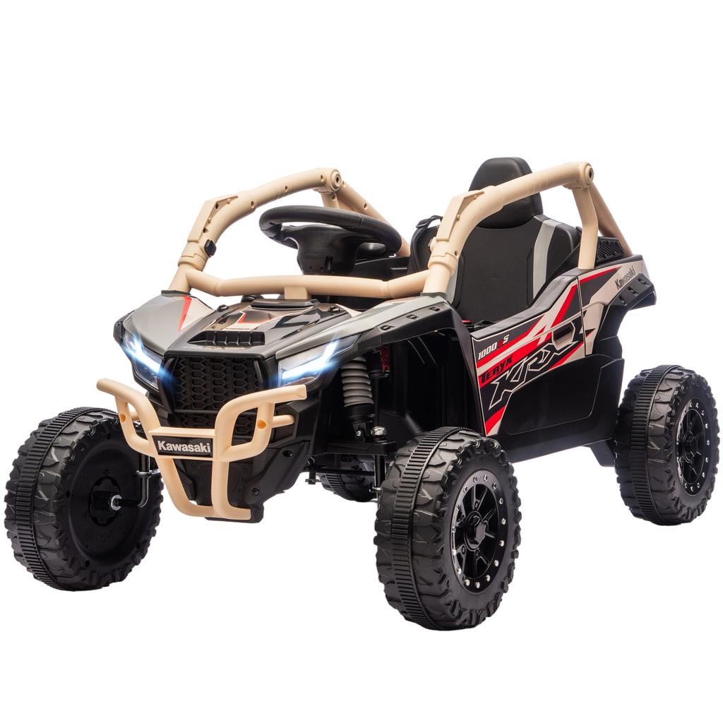 12V Electric Off-Road Vehicle for Kids, Remote Control, LED Lights, Music, Horn, for Children 3-8 Years, Yellow