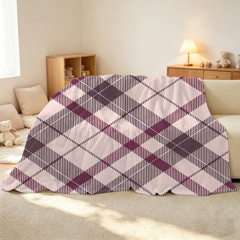 Checkered Flannel Blanket: Soft Cozy Warm Throw for Home, Sofa, Halloween & Christmas Use