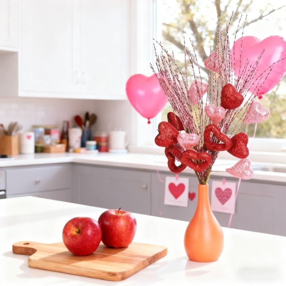 Romantic Heart Bouquet Branch Resin Anti-splash Water Artificial Twig Cutting Exquisite Handicraft