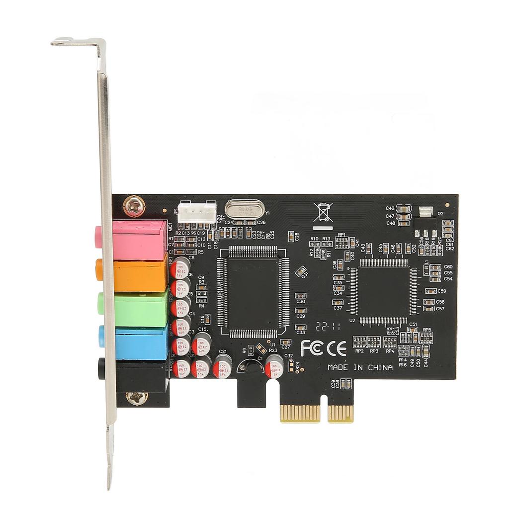 PCIE 5.1 Sound Card 6 Channel Surround Sound Playback Recording 24bit 48KHz Internal Sound Cards with PCI Express Port