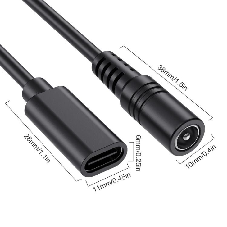 9.8in Type C To DC5.5x2.1mm Power Cord Adapte rCable for Easy Device Connection