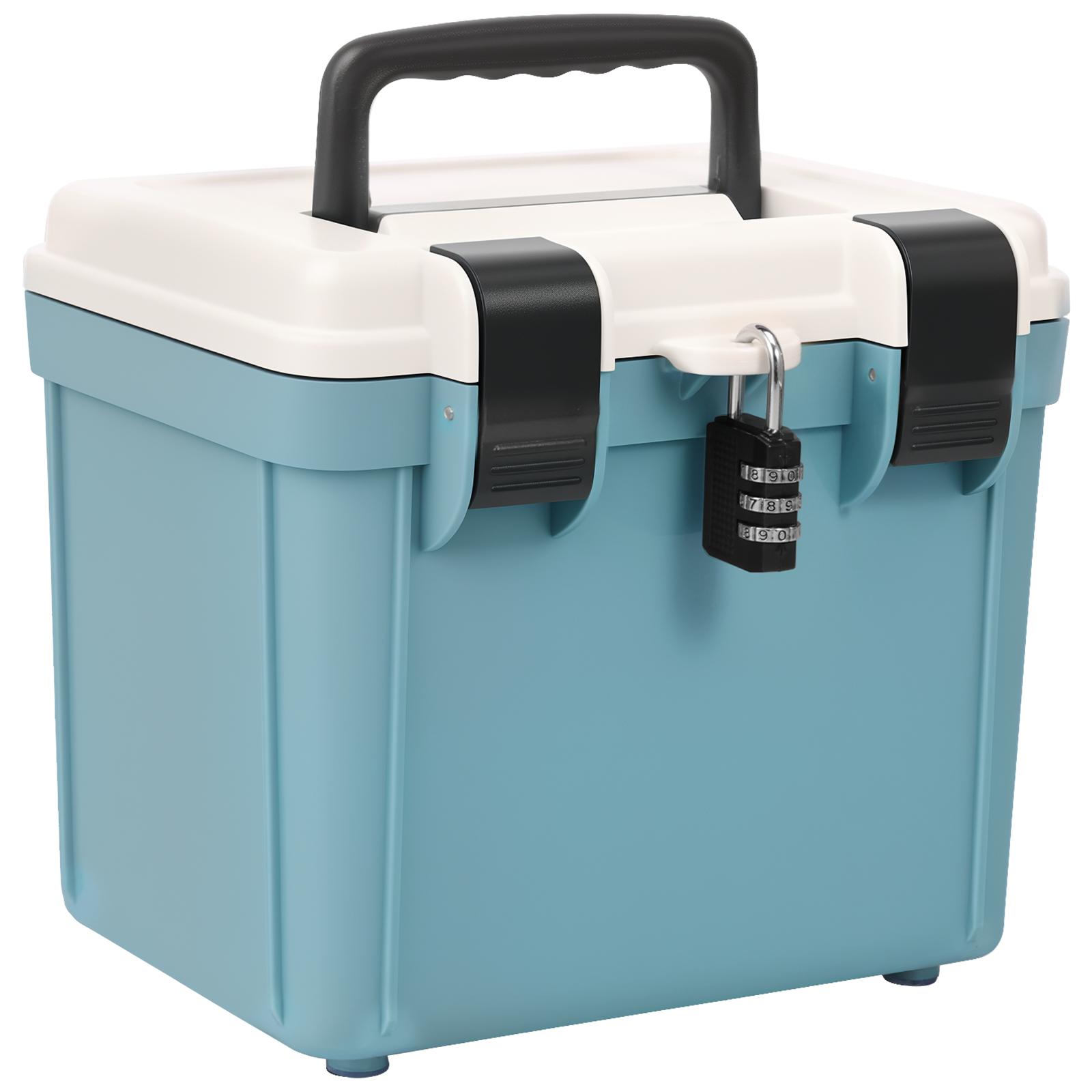 

Документозащитный сейф большой вместимости с кодовым замком Кодовый сейф Портативный запирающийся органайзер для дома, офиса, путешествий синий