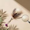 1/2pcs Insect Accessories Cat Teaser Stick Feather Replacement Head Interactive Kitten Pet Toy