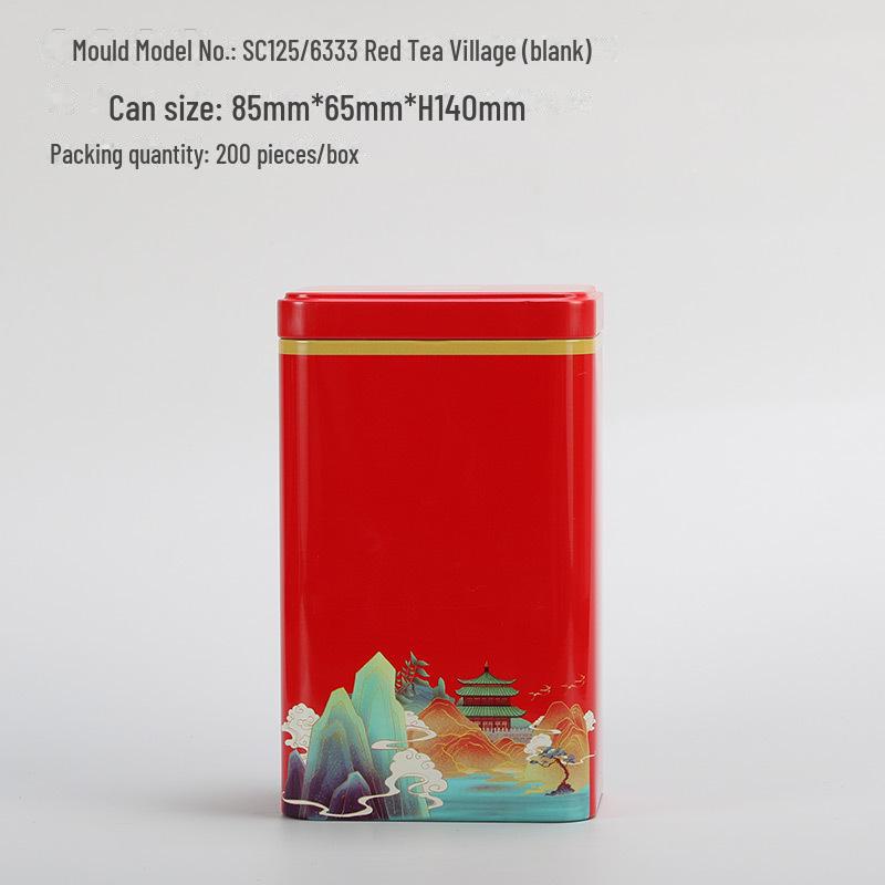 Universal Tea Storage Tin: Square Iron Box, 125g Capacity for White, Black, or Green Tea, Airtight and Empty.