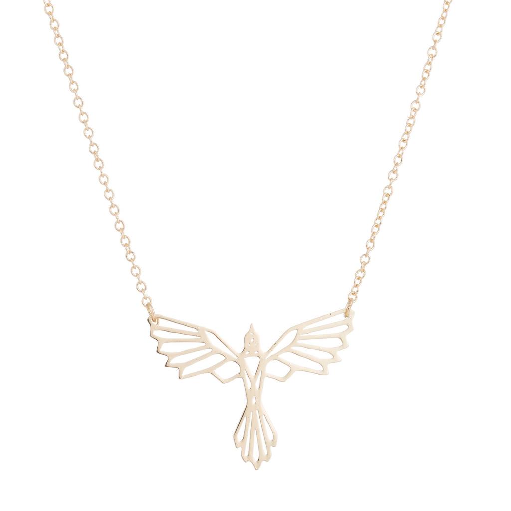 Elegant Women's Stainless Steel Origami Pendant Necklace