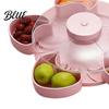 Multi-compartment Serving Tray Heart-Shaped Rotating Snack with 5 Compartments 360 Degrees Spinning Platter for Compartmented Fruits Nuts Dips