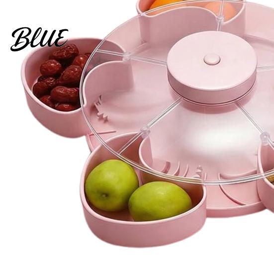 Multi-compartment Serving Tray Heart-Shaped Rotating Snack with 5 Compartments 360 Degrees Spinning Platter for Compartmented Fruits Nuts Dips