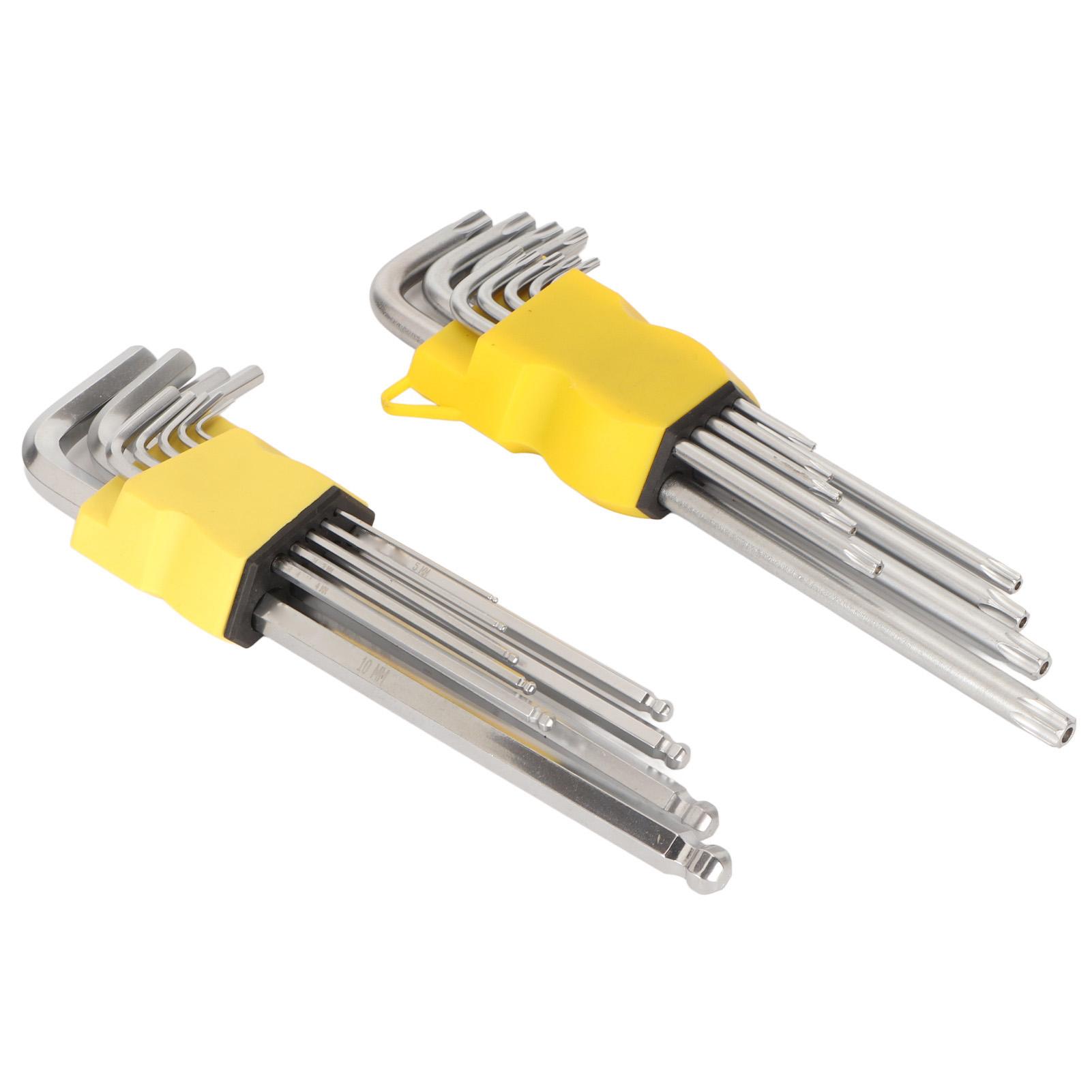 

Набор шестигранных ключей 18 шт. Прямоугольный набор шестигранных ключей с длинным плечом и шаровым наконечником, дюймовый/метрический инструмент