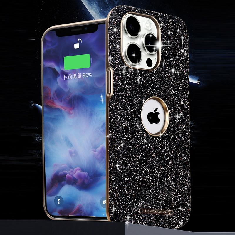 Luxury Glitter Jewel Glossy for MagSafe Phone Case For iPhone 16 Pro Max 15 14 Plus 13 12 Plating Shockproof Magnetic Hard PC Bumper Cover