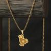 Kinitial Extinct Dodo Bird Rubber Necklaces For Women Stainless Steel Pendant Neck Chain Trendy Wedding Bridesmaid Jewelry Gift