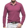 Men's Solid Color Button Lapel Long Sleeve Top Men's Casual Fashion Long Sleeve Top