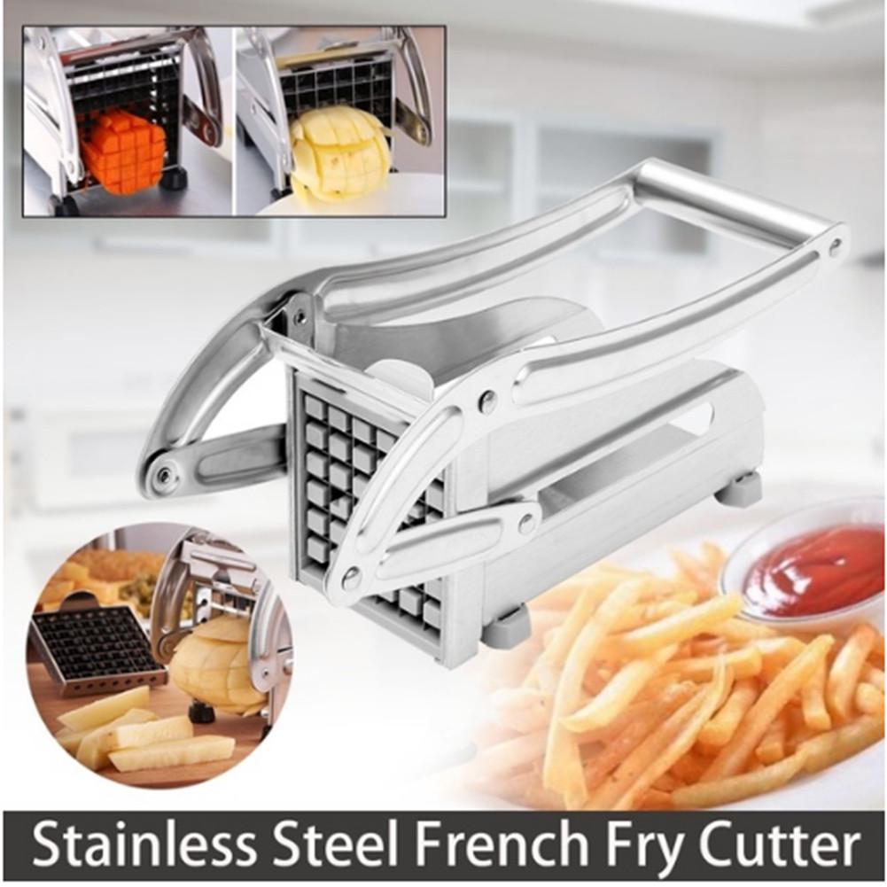 Stainless Steel French Fry Cutter Potato Vegetable Slicer Chopper 2 Cutter Safe