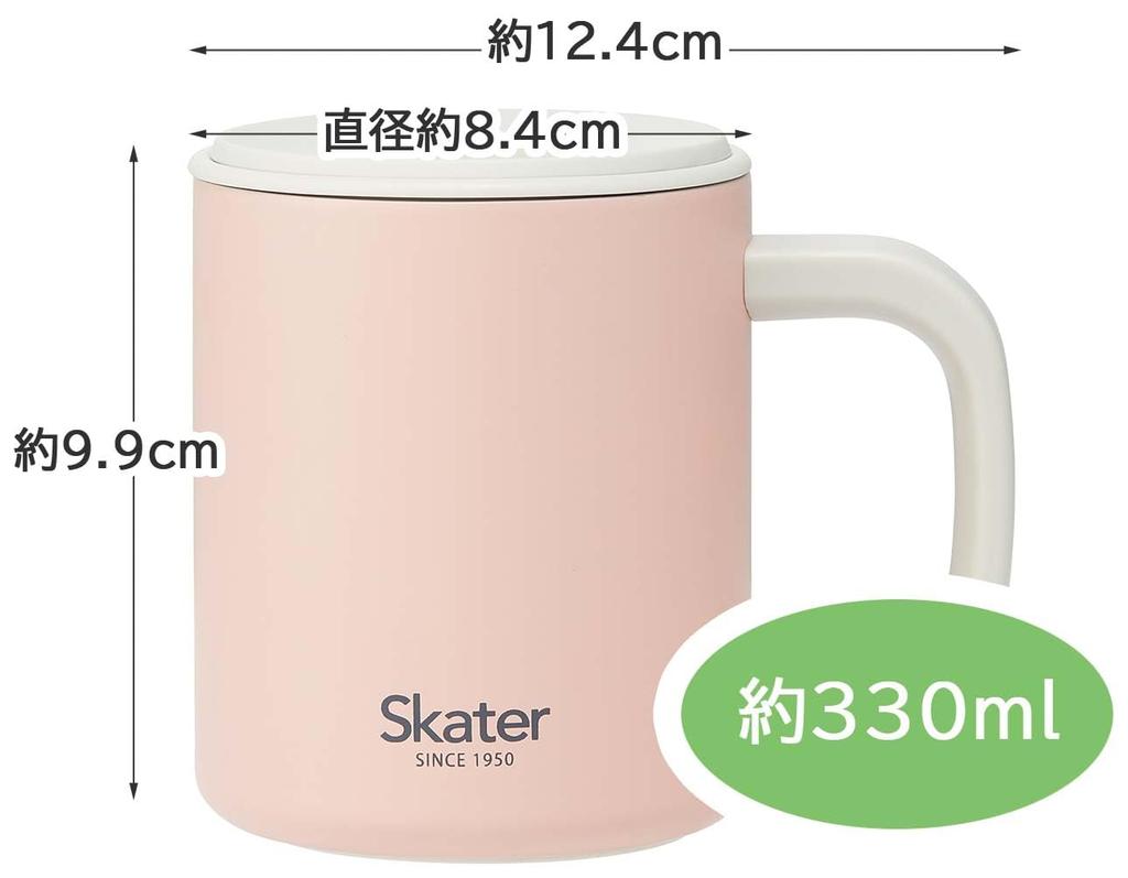 Skater Insulated Stainless Steel Mug with Double Wall Vacuum Dusky Lid, Insulation, Pink, 330ml, STMG4N-A