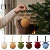 Retro Christmas Baubles with Bows 15Pcs Flocking Ball Hanging Ornaments Bow Decor, Flocked Tree Velvet Balls Bubbles for Holiday Home Decoration,