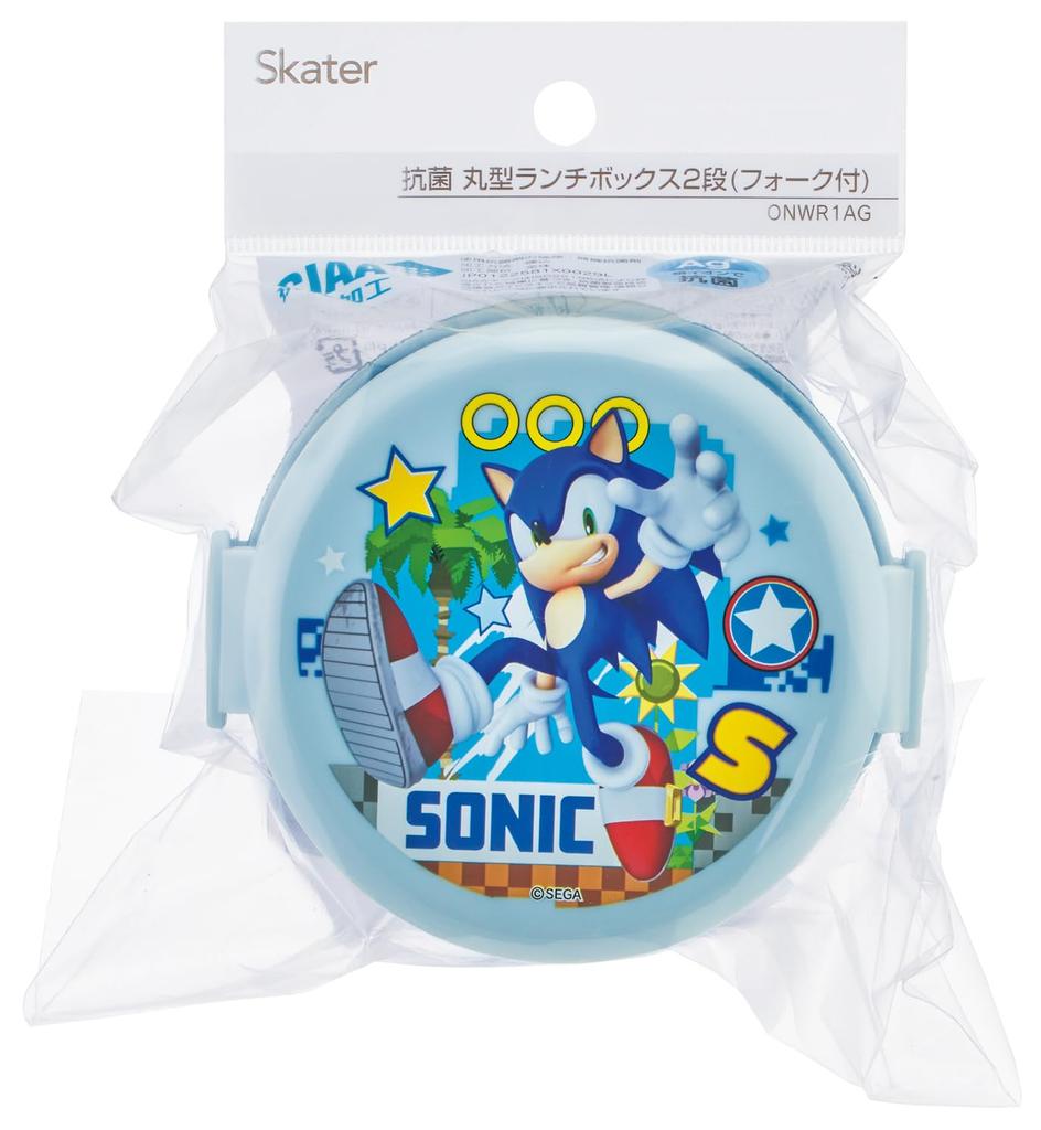 Skater Sonic 500ml Bento Made in Japan ONWR1AG-A Box, 2-Tier, Round, Antibacterial,