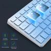 Wireless Mouse And Keyboard Combo for Mac Computers, Office Laptop Rechargeable Wireless Bluetooth Keyboard, White and Silver