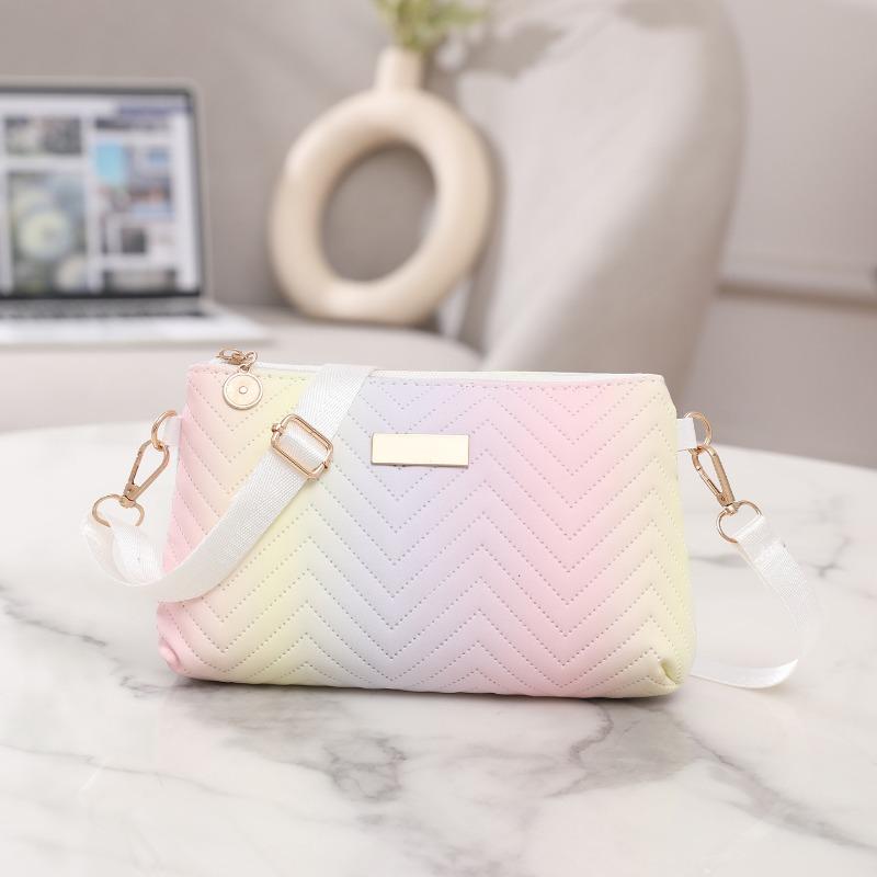 Women's bag, new embroidered iron sheet shoulder small square bag, rhombus casual messenger mobile phone bag, one piece.