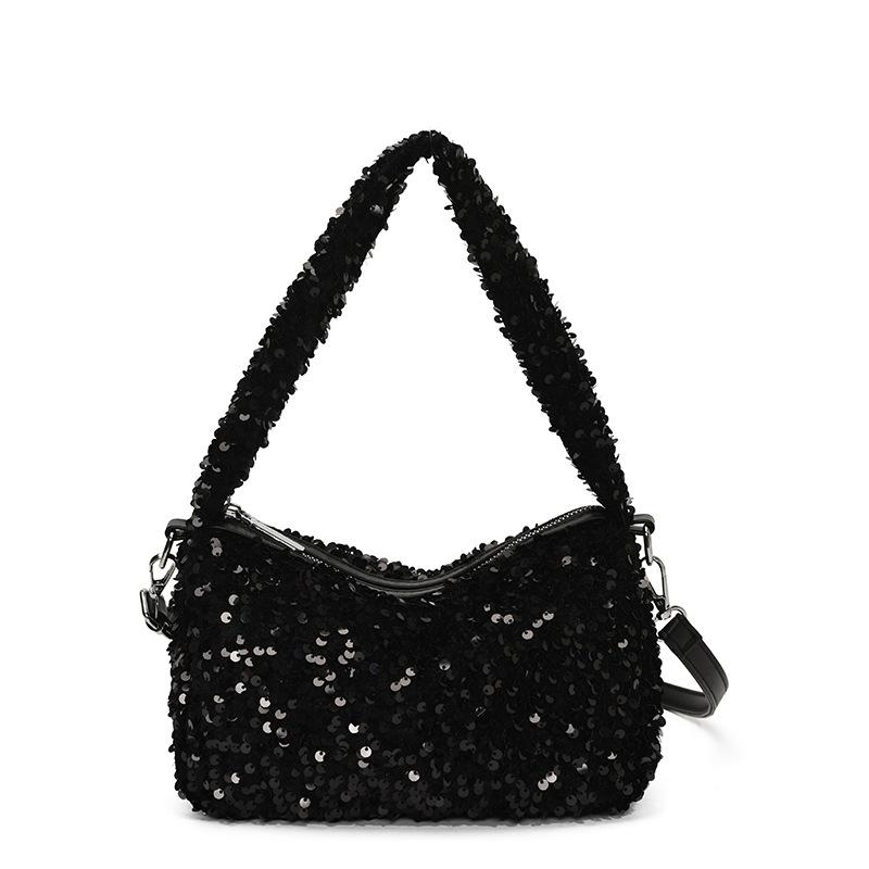 

Маленькая квадратная сумка на одно плечо подмышку большой вместимости, новая модная летняя сумка-мессенджер с текстурой пайеток для通勤