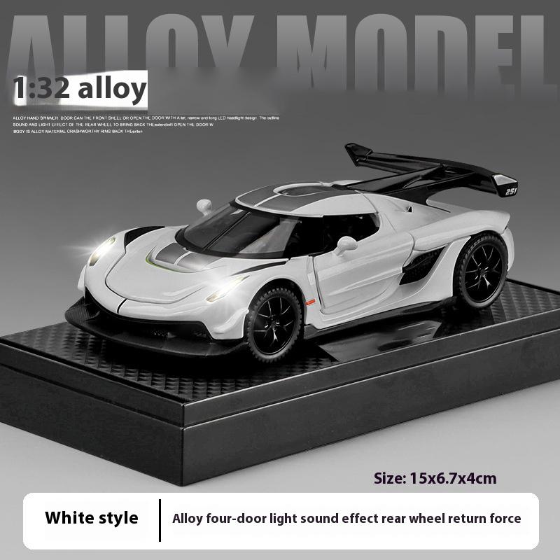 1:32 KNSG Jesko Supercar Racing Alloy Metal Diecast Model Car Sound & Light Desktop Trendy Ornament Birthday Gifts For Boyfirend