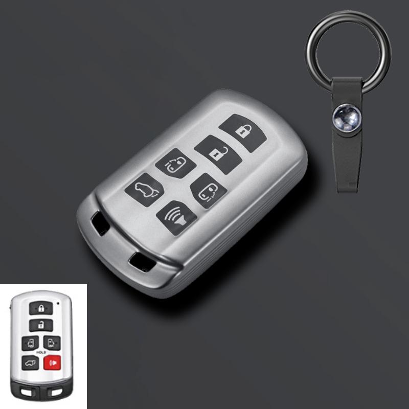 6 Bottons Grey Tpu Car Key Fob Case Cover Shell for Toyota Sienna Se Tacom 2015 2016 2017 2018 2019 2020 car accessories