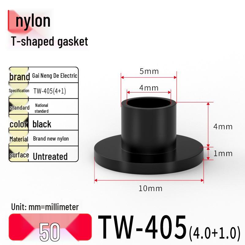 T-Shaped Nylon Gasket Ring Screw Shaft Sleeve with Concave-Convex Insulation Pad M2