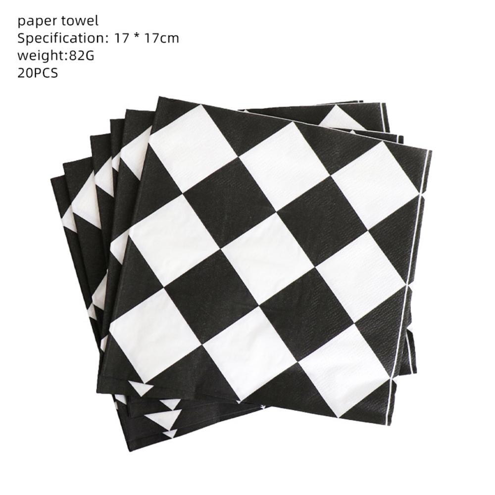 51pcs Racing Car Tableware Set Include Plates Napkins and Cups Tablecloth