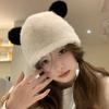 Korea Cute Bear Ears Knit Cap Autumn and Winter Warm Cute Bear Ear Earflap Hat Beanies Cap Warm Thick Winter Hat Cycling Ski Pullover Cap