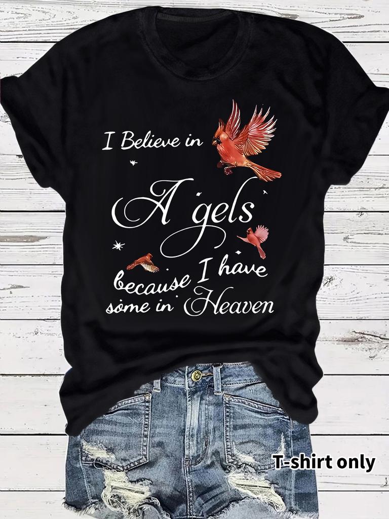 Damen Neues Sommer Rundhals Kurzarm T-Shirt Inspirierender Slogan-Druck Bequemes T-Shirt