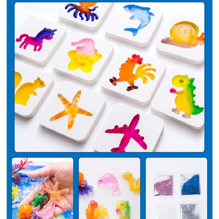 Creative Building Role Play Accessories Magicking Water Gel Toy Easy Carry Case for Kids Ages 5 and Up
