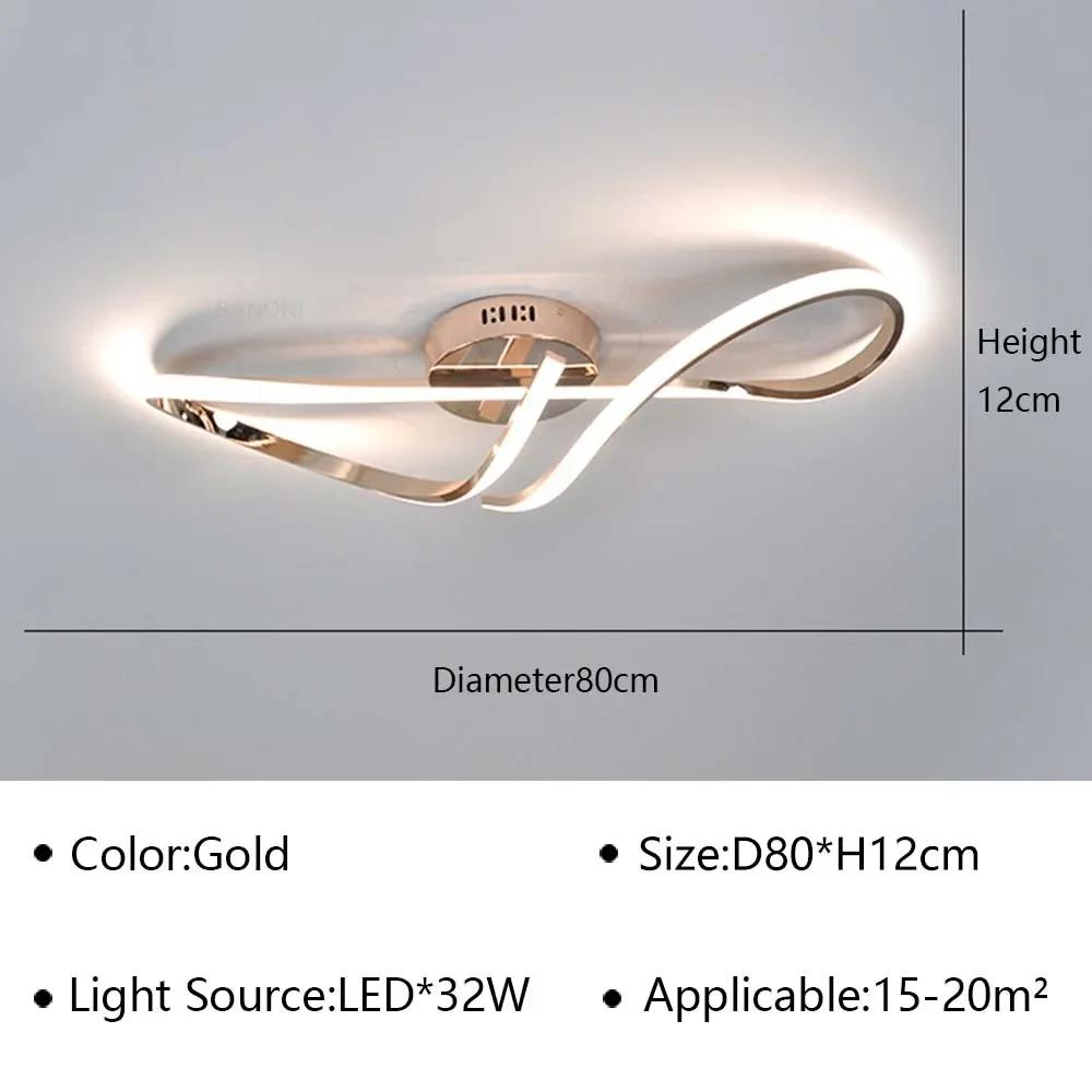 Modern LED Ceiling Lights For Living Room Dining room Bedroom Ceiling Chandelier Golden Chrome Plating Indoor Lighting Fixture