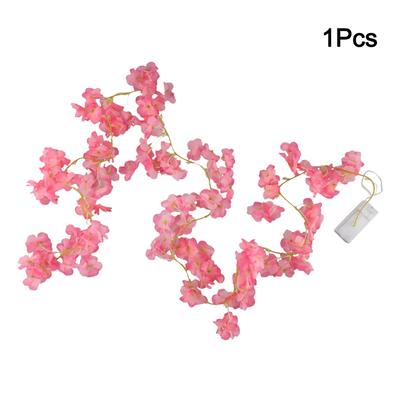 Light Red Color Artificial Flower Garland 20LED String Light Battery Powered Energy-efficient Flexible And Versatile