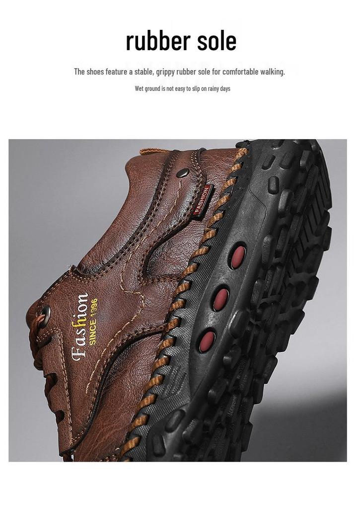 Men's Plus Size Ultra-fiber Casual Low-top Hand-stitched Shoes