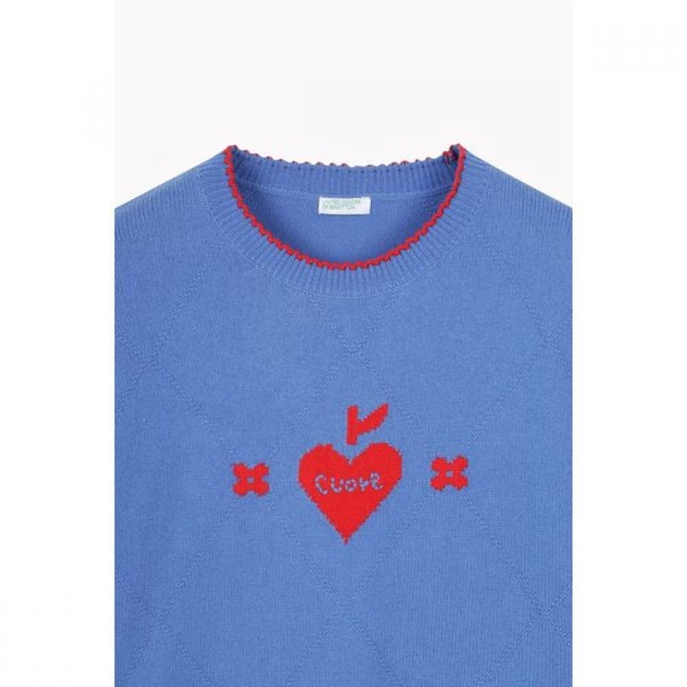 Argyle Heart Embroidery Pullover Bakpf1611
