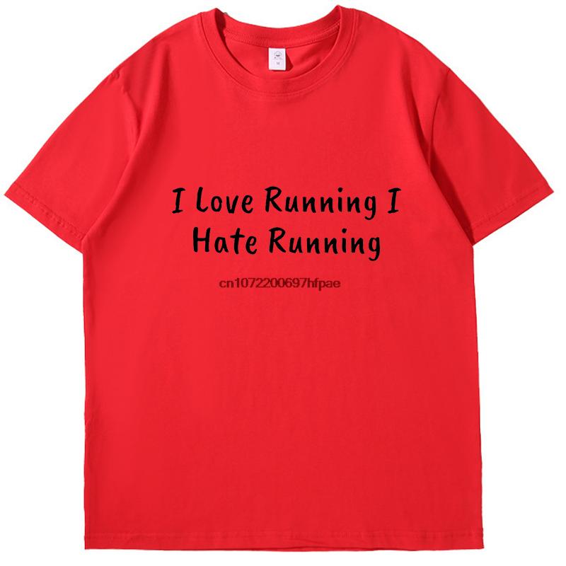 Rolig Sarkastisk Jag Älskar Att Vara Full Hatar Att Springa T-shirt Sommar Grafiska T-shirts Mode T-shirts Toppar Bomull Nya Skjortor Och T-shirts