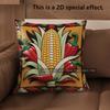 2D Rustic Farm Chili Corn Throw Pillow Covers Pattern Cushion Cover Suitable For Sofa Bedroom Car Pillow Cover