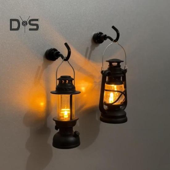 Lampa de Noapte LED Lampă cu Petrol Strălucire Delicată Fără Pâlpâire Alimentată cu Baterii Mini Felinar Retro Agățat cu Cârlig Magnetic