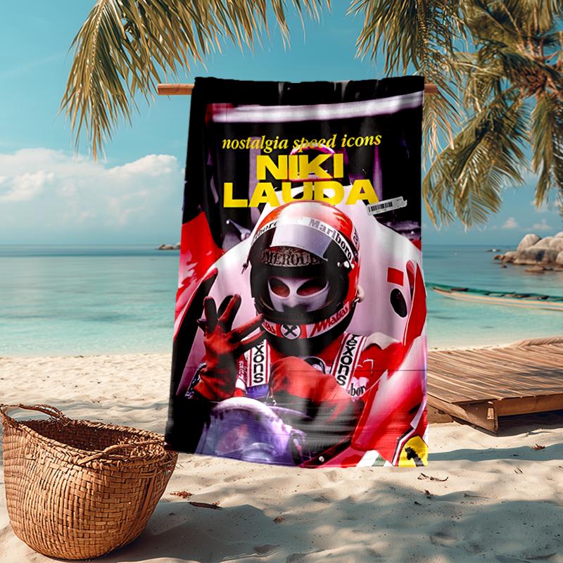 Ultra-Soft Beach Towel with NIki Lauda Theme,Ideal for Pool - Camping, Diving - Perfect Travel Essential, Vibrant Beach Towel.
