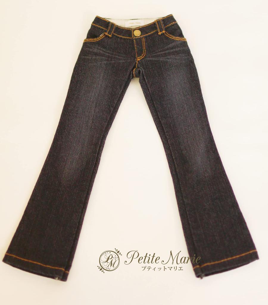 MDD Compatible Okayama Processing Straight Jeans Black KOJIMA Processing Jeans Processing Low Rise Stretch Denim Vintage Processing Standard 40cm Doll